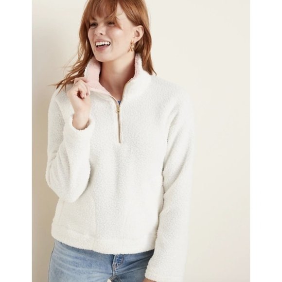 Old Navy | NWT Plush Sherpa 1/4-Zip Pullover - Picture 1 of 5